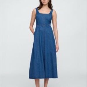 Blue Denim Sleeveless Dress